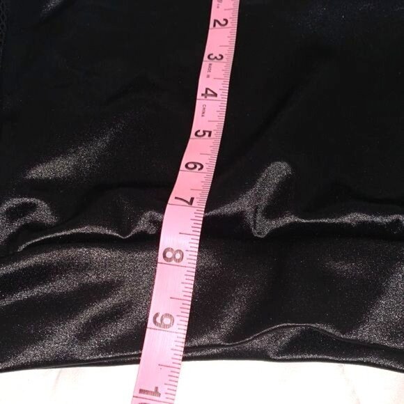 Heart & Hips Black Mesh & Shiny Polyester Blend Crop Tank Top S - Picture 7 of 7